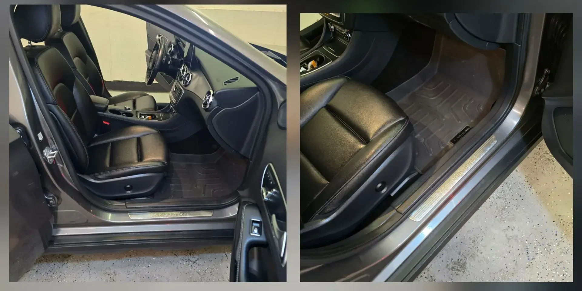 Mercedes door sill, seat and floor cleaned after targeted contamination removal