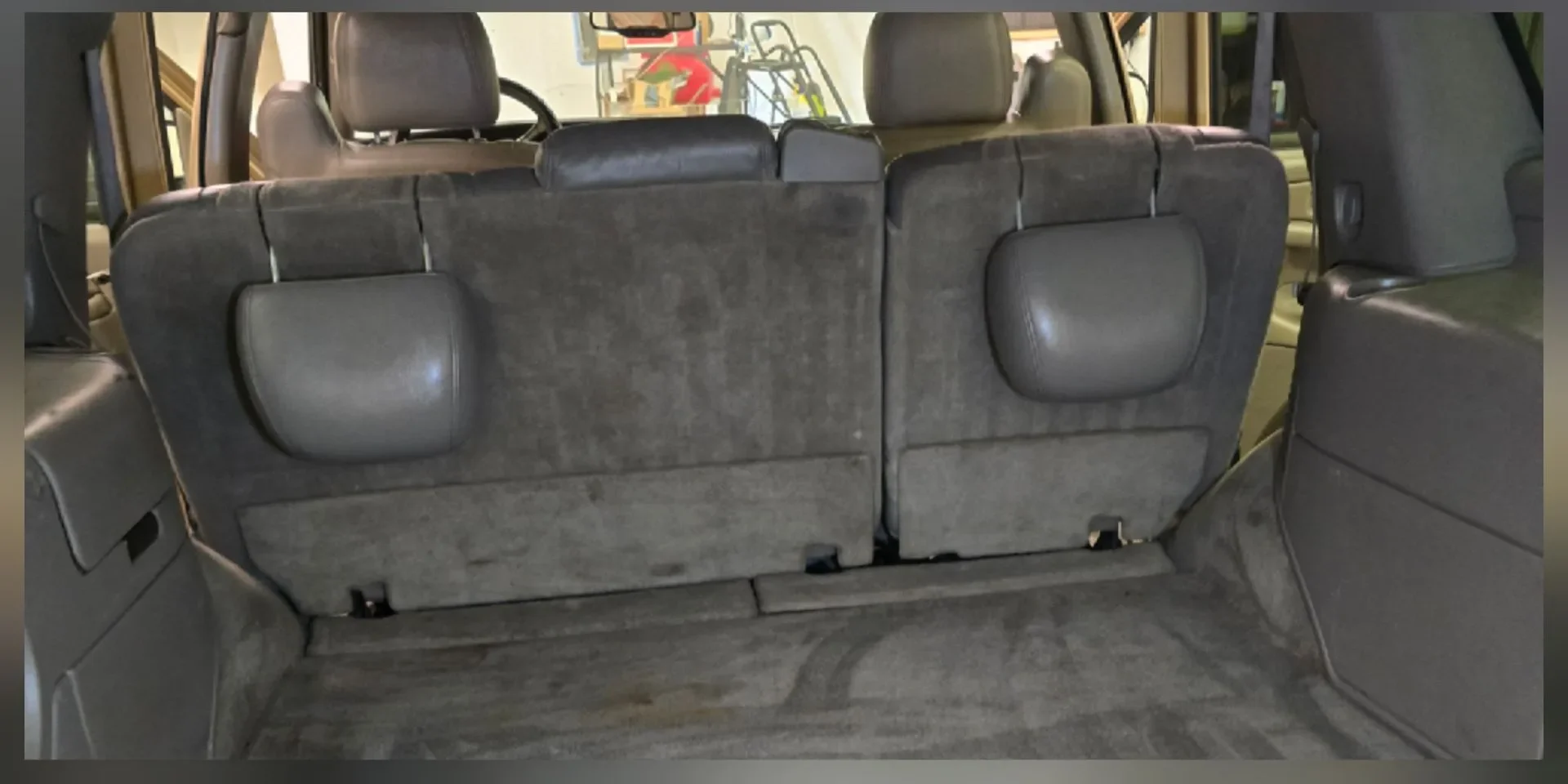 SUV cargo area and rear seats restored after deep extraction and odor treatment