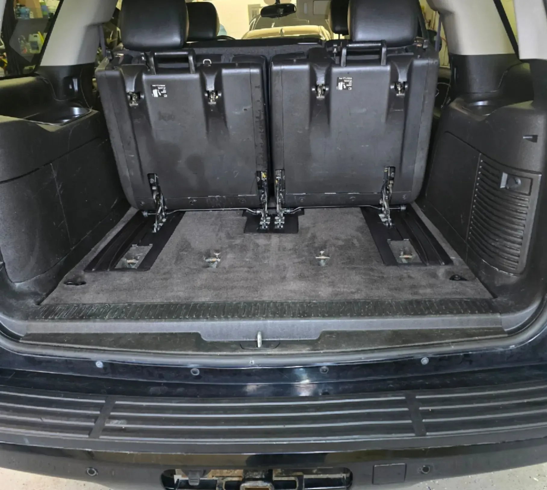 SUV cargo area fully vacuumed and shampooed after interior detailing