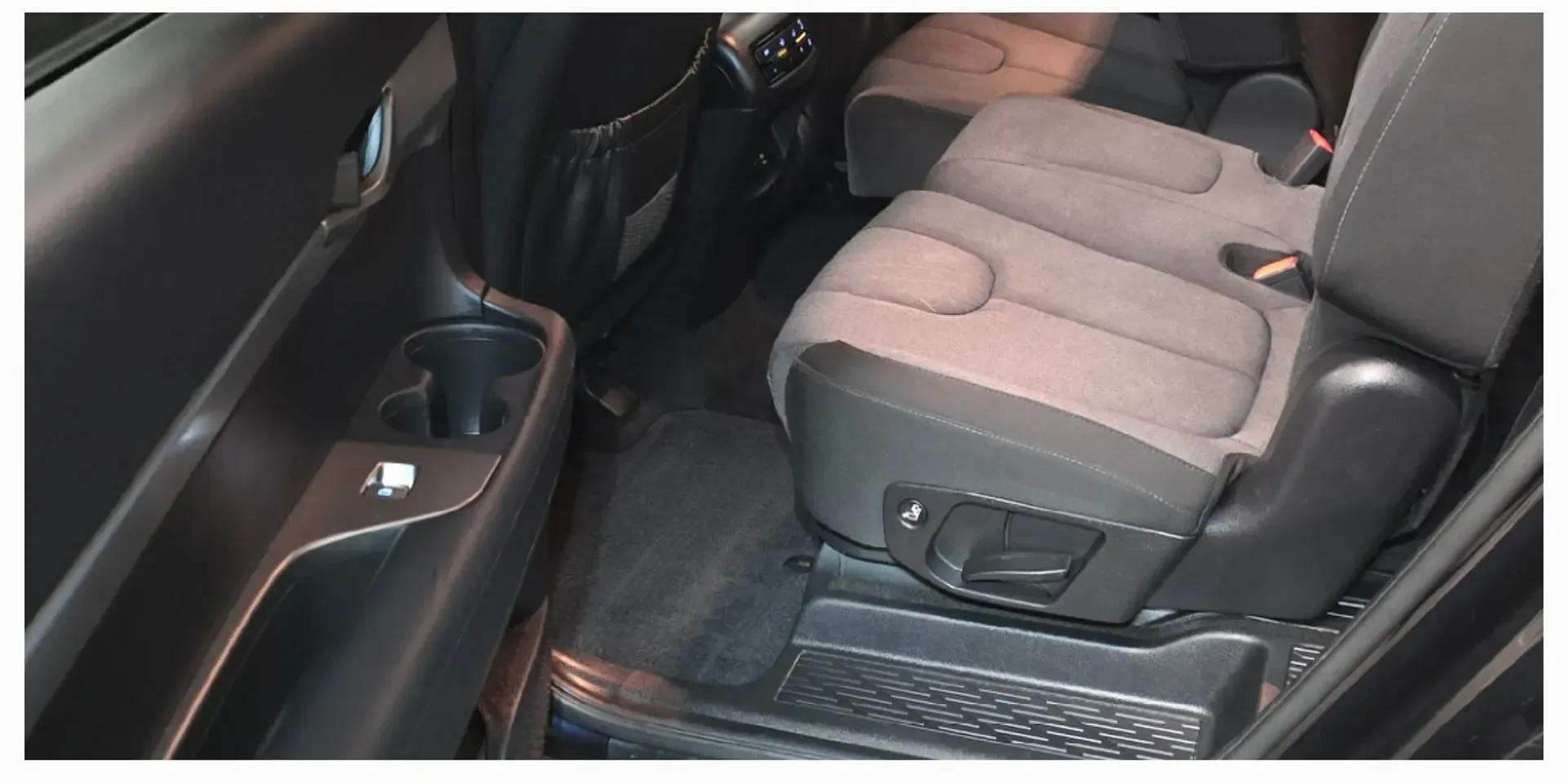 Rear seats, carpet and door sill cleaned after interior detailing in Anchorage, Alaska